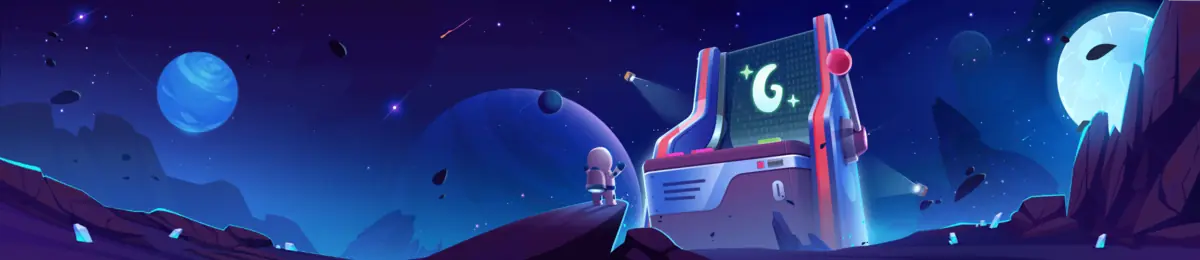 Galactic Wins slot machine on an alien planet